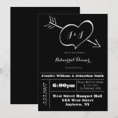 Harttypografie repetitie dineruitnodigingen kaart (Voorkant / Achterkant)