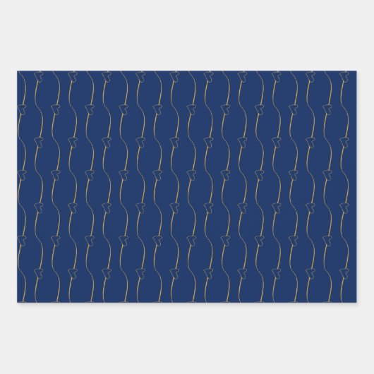 Hartverbinding, Goud Diep Saffier Huwelijk Verlovi Inpakpapier Vel (Voorkant)