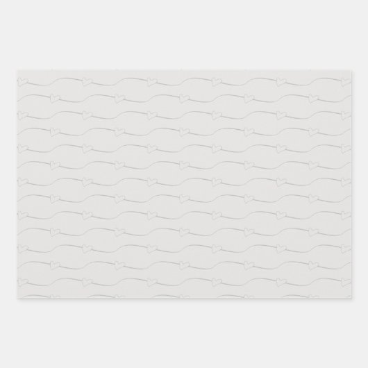 Hartverbinding op Wit Lila Bruiloft Verloving Inpakpapier Vel (Voorkant 3)