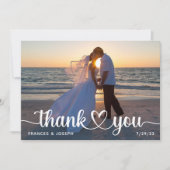 Hartverbinding Trouwfoto Bedankkaart (Voorkant)