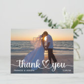Hartverbinding Trouwfoto Bedankkaart (Staand voorkant)