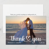 Hartverbinding Trouwfoto Bedankkaart (Voorkant / Achterkant)