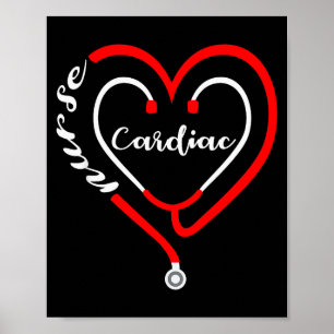 Hartverpleegster Valentijnsdag Stethoscoop Hart Rn Poster