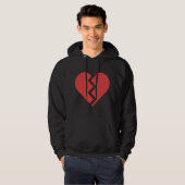 Hartverscheurend Gebroken Hart Grafische Print Chi Hoodie (Voorkant volledig)