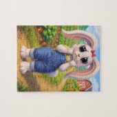Hartverscheurend Schattig: 3D-Cartoonkonijn Voelt Legpuzzel (Horizontaal)