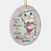 Hartverscheurende Kat Keramisch Ornament (Rechts)