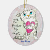 Hartverscheurende Kat Keramisch Ornament (Links)