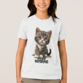 Hartversmeltend Kitten Tri-Blend Shirt (Voorkant)