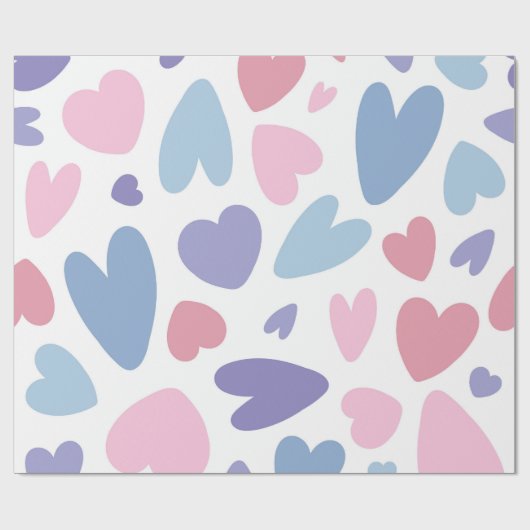 Hartverstrooiingspatroon van pastel cadeaupapier (Vlak)