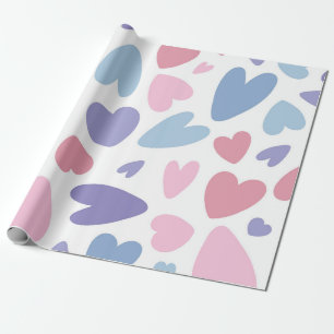 Hartverstrooiingspatroon van pastel cadeaupapier