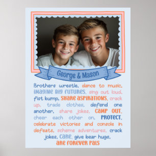 Hartverwant & sentimentele fotoafdruk voor broers poster