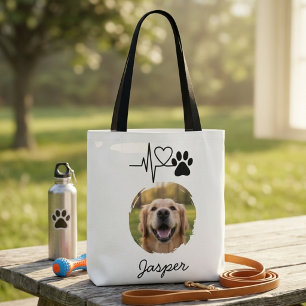 Hartverwante huisdierfoto Hartslag Tributo Tote Bag