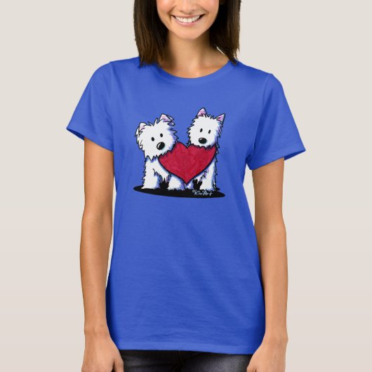 Hartverwarmde Westie Terrier T-Shirt (Voorkant)