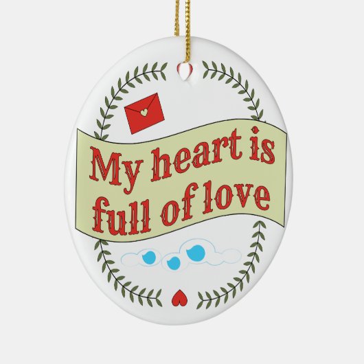 Hartverwarmend berichtontwerp keramisch ornament (Rechts)