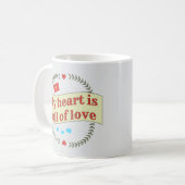 Hartverwarmend berichtontwerp koffiemok (Voorkant links)