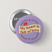 Hartverwarmend berichtontwerp ronde button 5,7 cm (Voorkant /achterkant)