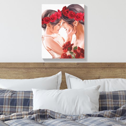 Hartverwarmend gepersonaliseerd bloemengeschenk canvas afdruk (Insitu (Slaapkamer))
