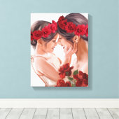 Hartverwarmend gepersonaliseerd bloemengeschenk canvas afdruk (Insitu (Houten vloer))
