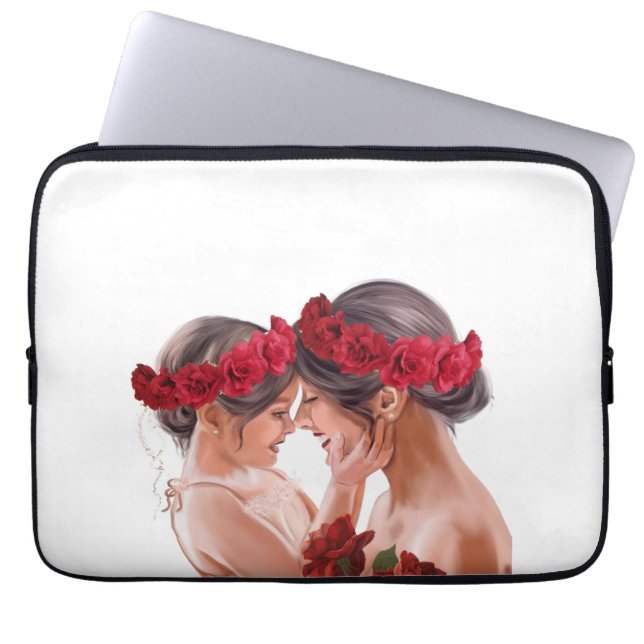 Hartverwarmend gepersonaliseerd bloemengeschenk laptop sleeve (Voorkant)