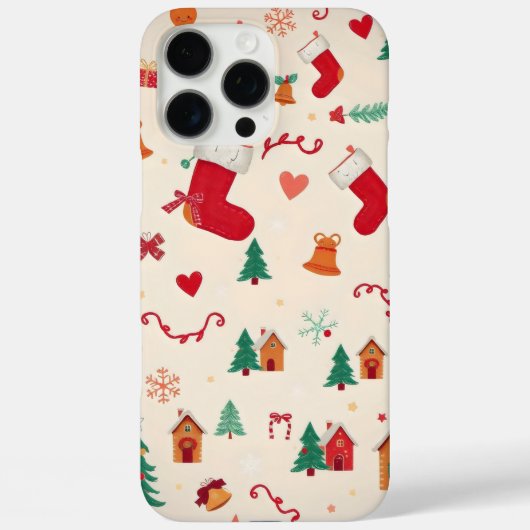 Hartverwarmend kerstpatroon Case-Mate iPhone case (Achterkant)