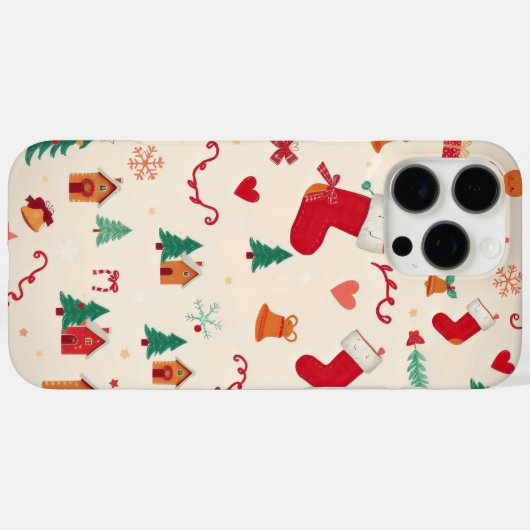 Hartverwarmend kerstpatroon Case-Mate iPhone case (Achterkant (horizontaal))