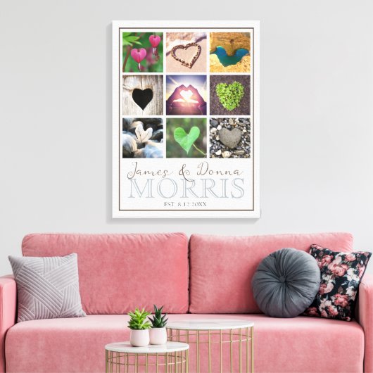 Hartverwarmend Monogram Foto Canvas Afdruk (Insitu (Woonkamer))