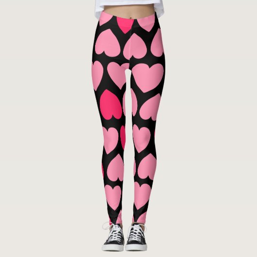 Hartverwarmend patroon met lachend hart leggings (Voorkant)