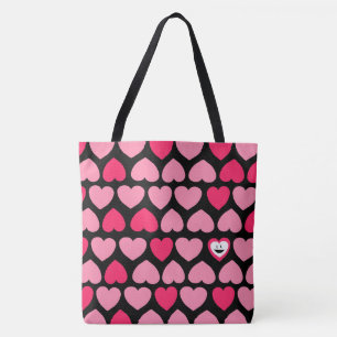 Hartverwarmend patroon met lachend hart tote bag