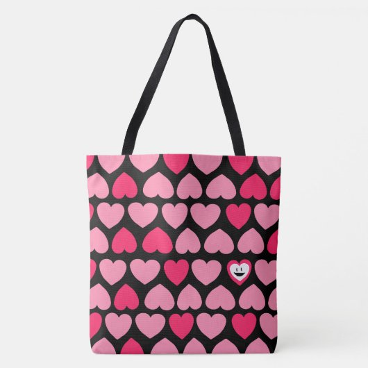 Hartverwarmend patroon met lachend hart tote bag (Voorkant)