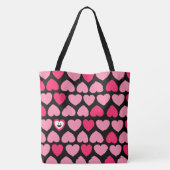 Hartverwarmend patroon met lachend hart tote bag (Achterkant)