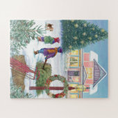 Hartverwarmend sneeuwlandschap met Kinder Legpuzzel (Horizontaal)