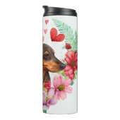 Hartverwarmend teckel paar in Waterverf Thermosbeker (Geroteerd rechts)