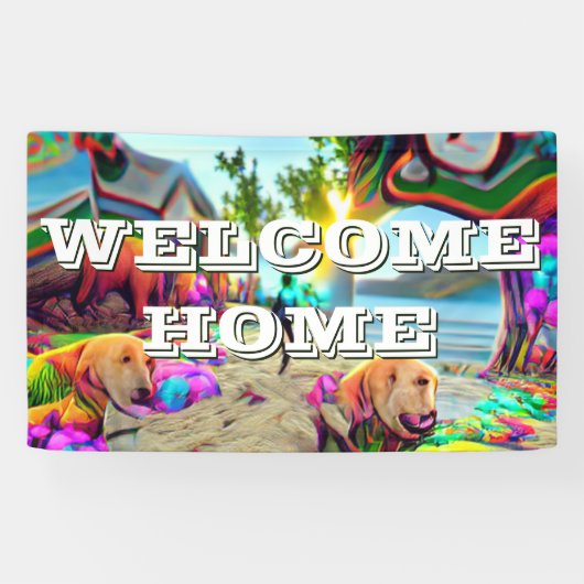 Hartverwarmend welkom Home Labrador Retriever Spandoek (Horizontaal)