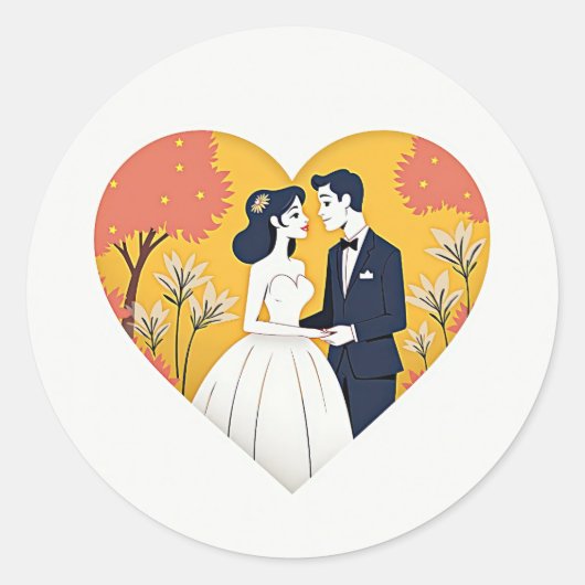 Hartverwarmende bruiloft scene Sticker (Voorkant)