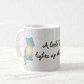 Hartverwarmende Cat Silhouette met Glowing Heart M Koffiemok (Voorkant links)