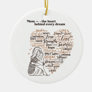 Hartverwarmende Inspirerende Moeder Citaat Typogra Keramisch Ornament