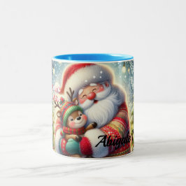 Hartverwarmende kerst koffiekop tweekleurige koffiemok
