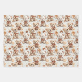 Hartverwarmende kerst teddyberen patroon inpakpapier vel (Voorkant)