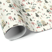 Hartverwarmende kerstdorp charme cadeaupapier (Rol Hoek)