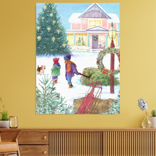 Hartverwarmende Kerstmis Canvas Afdruk (Insitu (Woonkamer))