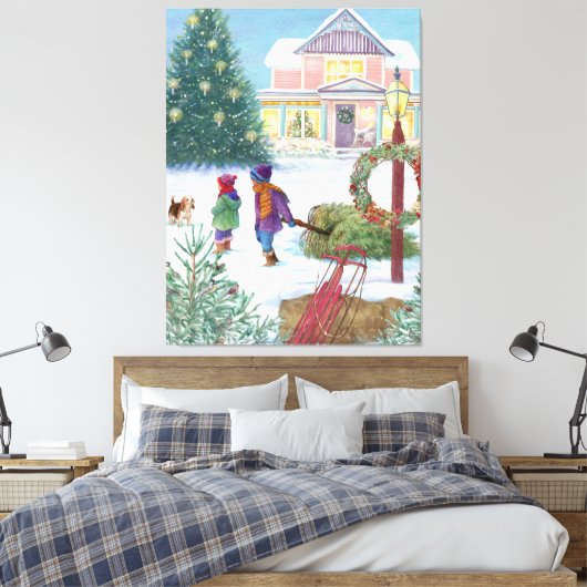 Hartverwarmende Kerstmis Canvas Afdruk (Insitu (Slaapkamer))