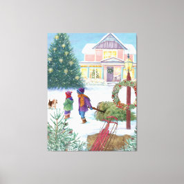 Hartverwarmende Kerstmis Canvas Afdruk