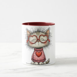 Hartverwarmende koffiemok met lachende kitty (#2) mok