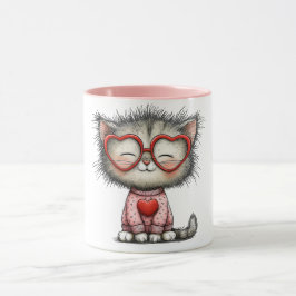 Hartverwarmende koffiemok met lachende kitty mok