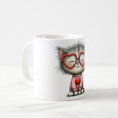 Hartverwarmende koffiemok met ontwerp van kitty (Voorkant links)