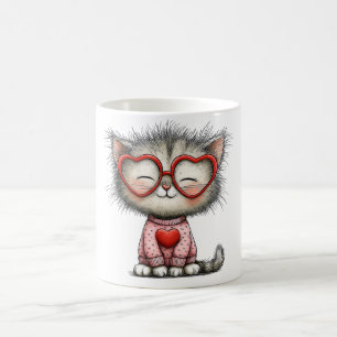 Hartverwarmende koffiemok met ontwerp van kitty