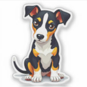 Hartverwarmende Manchester Terrier, kubistische st Sticker (Voorkant)
