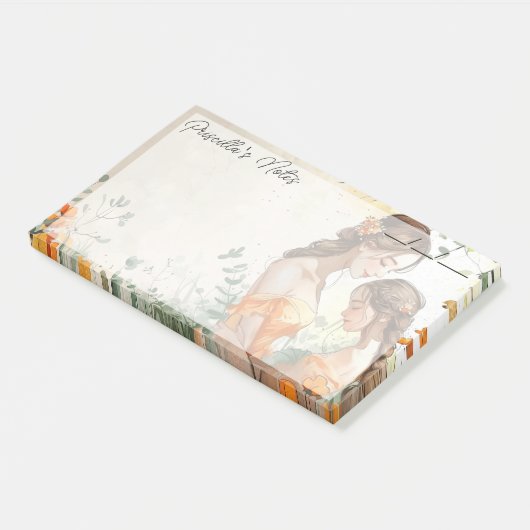 Hartverwarmende moeder & dochter 10" x 6" post-it® notes (Schuin)