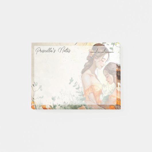 Hartverwarmende Moeder & Dochter 4"x 3" Post-it® Notes (Voorkant)