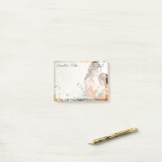 Hartverwarmende Moeder & Dochter 4"x 3" Post-it® Notes (Op bureau)